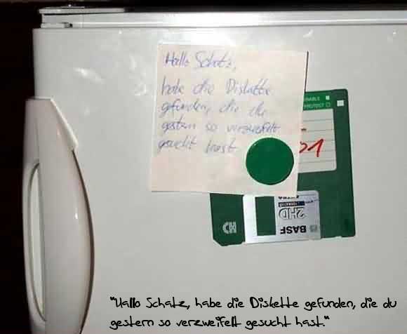 Frau findet Diskette